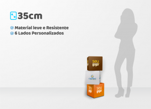 Cubo em PVC Personalizado 33x33cm PVC Expandido 5mm 6 Faces de 33cm Impressão nas 6 Faces Brilho ou Fosco Laminação (Opcional) 