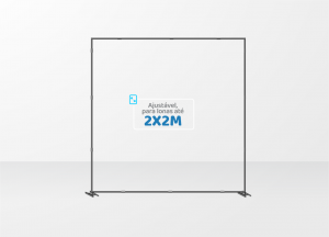 Estrutura para Backdrop 2x2m - Suporte Desmontável Metal Largura: 3 Metros  x Altura: 2 Metros Preto Pintura em Preto  