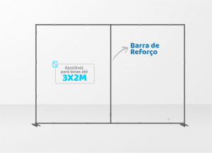Estrutura para Backdrop 3x2m - Suporte Desmontável Metal Largura: 3 Metros  x Altura: 2 Metros Preto Pintura em Preto  