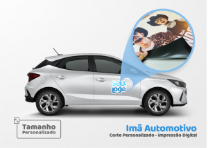 Imã Personalizado para Carro - Corte Personalizado Imã 0,8mm Automotivo Personalizado Impressão Digital Personalizada Brilho ou Fosco Corte Personalizado 