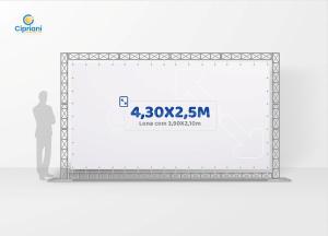 Locação de Backdrop Boxtruss - 4,30 x 2,50m Treliças Q15 Largura: 430cm  x Altura: 250cm Impressão Digital Personalizada Lona 440g Fosca (***Inclusa) Reforço e Ilhós + Abraçadeiras de Nylon (***Incluso) 