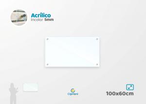 Lousa de Acrílico Personalizada 100x60cm Acrílico 5mm Transparente Largura: 100cm  x Altura: 60cm Impressão Digital Personalizada Adesivo ou Acrílico Afastadores (Opcional) 