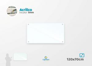 Lousa de Acrílico Personalizada 120x70cm Acrílico 5mm Transparente Largura: 120cm  x Altura: 70cm Impressão Digital Personalizada Adesivo ou Acrílico Afastadores (Opcional) 