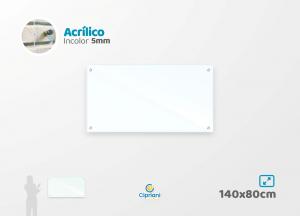 Lousa de Acrílico Personalizada 140x80cm Acrílico 5mm Transparente Largura: 140cm  x Altura: 80cm Impressão Digital Personalizada Adesivo ou Acrílico Afastadores (Opcional) 