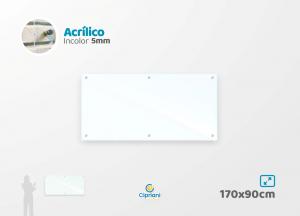 Lousa de Acrílico Personalizada 170x90cm Acrílico 5mm Transparente Largura: 170cm  x Altura: 90cm Impressão Digital Personalizada Adesivo ou Acrílico Afastadores (Opcional) 