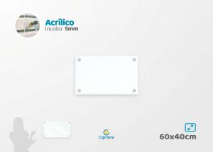 Lousa de Acrílico Personalizada 60x40cm Acrílico 5mm Transparente Largura: 60cm  x Altura: 40cm Impressão Digital Personalizada Adesivo ou Acrílico Afastadores (Opcional) 