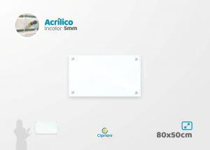 Lousa de Acrílico Personalizada 80x50cm Acrílico 5mm Transparente Largura: 80cm  x Altura: 50cm Impressão Digital Personalizada Adesivo ou Acrílico Afastadores (Opcional) 