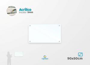 Lousa de Acrílico Personalizada 90x50cm Acrílico 5mm Transparente Largura: 90cm  x Altura: 50cm Impressão Digital Personalizada Adesivo ou Acrílico Afastadores (Opcional) 