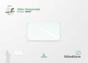 Lousa de Vidro Personalizada 100x60cm Vidro 6mm Incolor Largura: 100cm  x Altura: 60cm Impressão Digital Personalizada Adesivo ou Acrílico Afastadores (Opcional) 
