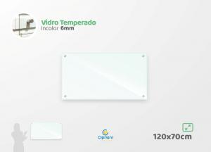 Lousa de Vidro Personalizada 120x70cm Vidro 6mm Incolor Largura: 120cm  x Altura: 70cm Impressão Digital Personalizada Adesivo ou Acrílico Afastadores (Opcional) 