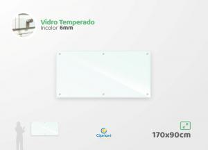 Lousa de Vidro Personalizada 170x90cm Vidro 6mm Incolor Largura: 170cm  x Altura: 90cm Impressão Digital Personalizada Adesivo ou Acrílico Afastadores (Opcional) 