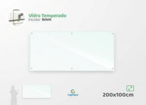 Lousa de Vidro Personalizada 200x100cm Vidro 6mm Incolor Largura: 200cm  x Altura: 100cm Impressão Digital Personalizada Adesivo ou Acrílico Afastadores (Opcional) 