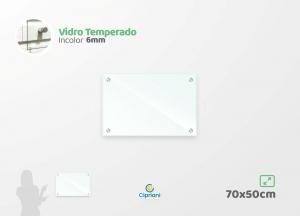 Lousa de Vidro Personalizada 70x50cm Vidro 6mm Incolor Largura: 70cm  x Altura: 50cm Impressão Digital Personalizada Adesivo ou Acrílico Afastadores (Opcional) 