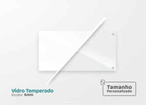 Lousa de Vidro Personalizada Sob Medida Vidro 6mm Incolor Personalizado Impressão ou Cor Sólida Adesivo Afastadores (Opcional) 