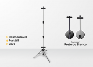 Pedestal para Banners 2,2m de Altura - Ajustável Metal ou Alumínio Para Banners até 150 de altura X 100 de largura Preto ou Prata   