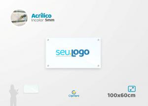 Placa de Acrílico Personalizada 100x60cm Acrílico 5mm Transparente Largura: 100cm  x Altura: 60cm Impressão Digital Personalizada Adesivo ou Acrílico Afastadores (Opcional) 