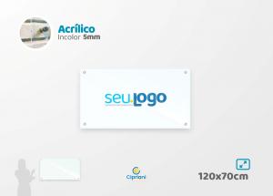 Placa de Acrílico Personalizada 120x70cm Acrílico 5mm Transparente Largura: 120cm  x Altura: 70cm Impressão Digital Personalizada Adesivo ou Acrílico Afastadores (Opcional) 
