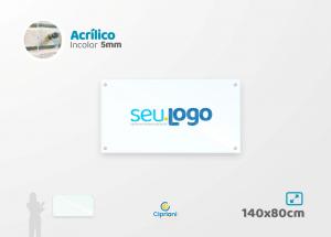 Placa de Acrílico Personalizada 140x80cm Acrílico 5mm Transparente Largura: 140cm  x Altura: 80cm Impressão Digital Personalizada Adesivo ou Acrílico Afastadores (Opcional) 