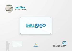 Placa de Acrílico Personalizada 150x90cm Acrílico 5mm Transparente Largura: 150cm  x Altura: 90cm Impressão Digital Personalizada Adesivo ou Acrílico Afastadores (Opcional) 
