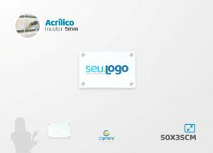 Placa de Acrílico Personalizada 50x35cm Acrílico 5mm Transparente Largura: 50cm  x Altura: 35cm Impressão Digital Personalizada Adesivo ou Acrílico Afastadores (Opcional) 