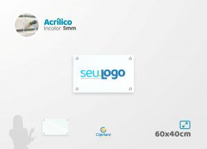 Placa de Acrílico Personalizada 60x40cm Acrílico 5mm Transparente Largura: 60cm  x Altura: 40cm Impressão Digital Personalizada Adesivo ou Acrílico Afastadores (Opcional) 