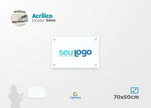 Placa de Acrílico Personalizada 70x50cm Acrílico 5mm Transparente Largura: 70cm  x Altura: 50cm Impressão Digital Personalizada Adesivo ou Acrílico Afastadores (Opcional) 