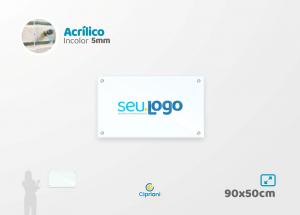 Placa de Acrílico Personalizada 90x50cm Acrílico 5mm Transparente Largura: 90cm  x Altura: 50cm Impressão Digital Personalizada Adesivo ou Acrílico Afastadores (Opcional) 