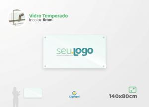 Placa de Vidro Personalizada 140x80cm Vidro 6mm Incolor Largura: 140cm  x Altura: 80cm Impressão Digital Personalizada Adesivo ou Acrílico Afastadores (Opcional) 