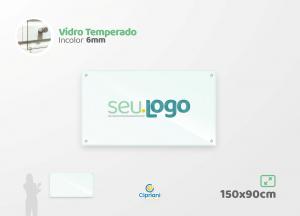 Placa de Vidro Personalizada 150x90cm Vidro 6mm Incolor Largura: 150cm  x Altura: 90cm Impressão Digital Personalizada Adesivo ou Acrílico Afastadores (Opcional) 