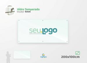 Placa de Vidro Personalizada 200x100cm Vidro 6mm Incolor Largura: 200cm  x Altura: 100cm Impressão Digital Personalizada Adesivo ou Acrílico Afastadores (Opcional) 