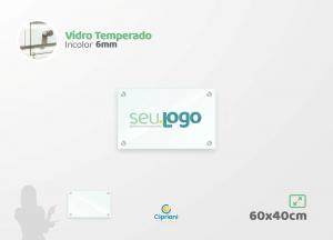 Placa de Vidro Personalizada 60x40cm Vidro 6mm Incolor Largura: 60cm  x Altura: 40cm Impressão Digital Personalizada Adesivo ou Acrílico Afastadores (Opcional) 